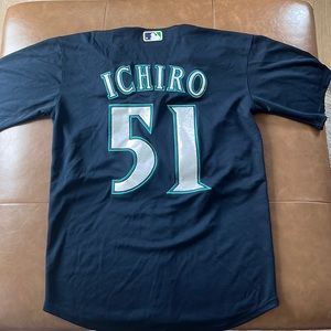 Majestic Seattle mariners Ichiro Suzuki navy jersey size Small